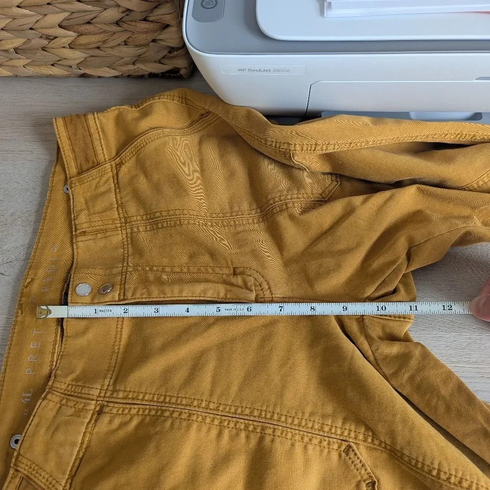 WHBM Soft Chino Ankle Pants Women's 4 Long Mustard Yellow